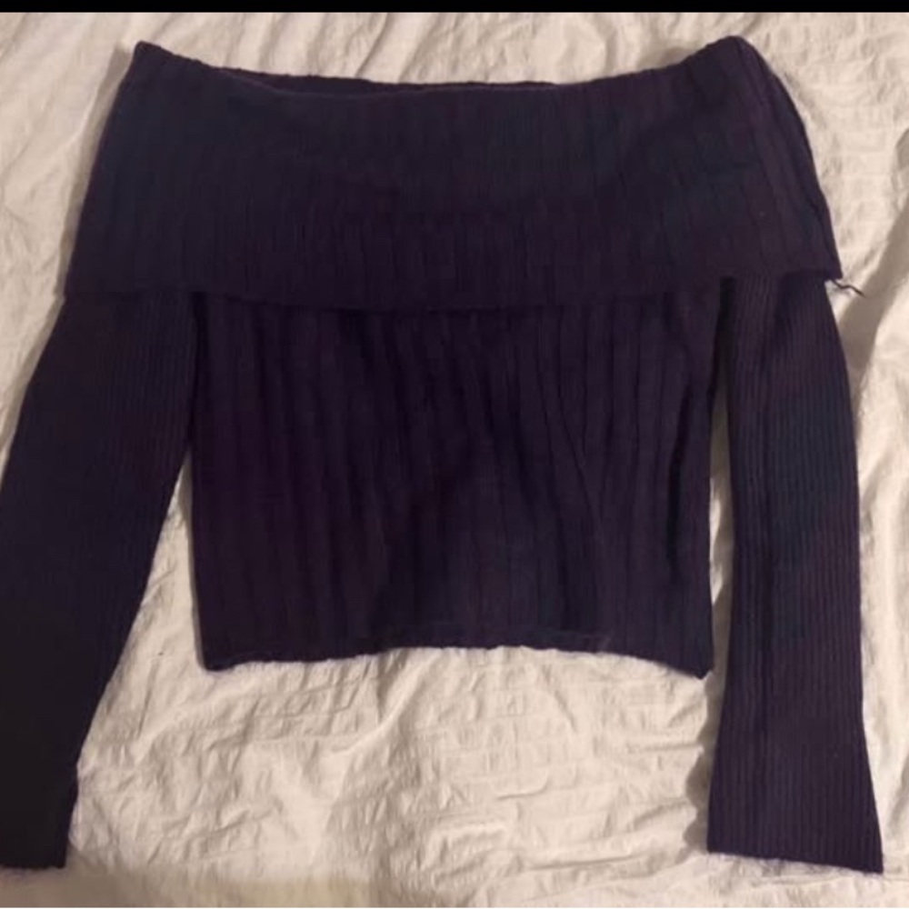 Women's Off-Shoulder knit Sweater - Purple